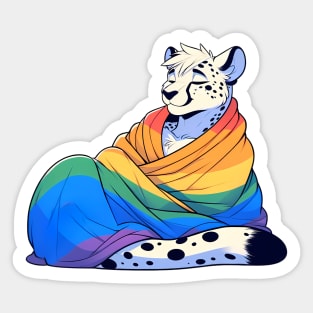 Comfy Womfy Furry Pride Cheetah LGBTQ Rainbow Sticker